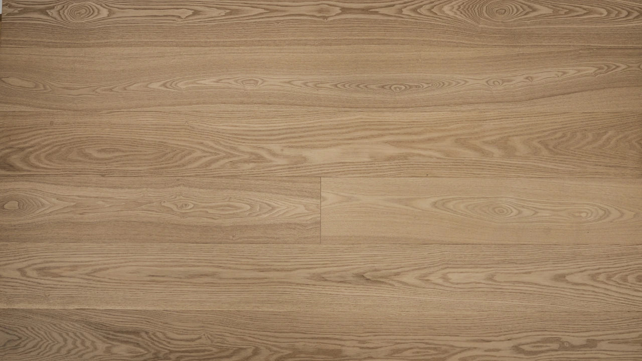 Vidar European White Ash 6” – Macaroon warm beige wirebrushed engineered hardwood flooring